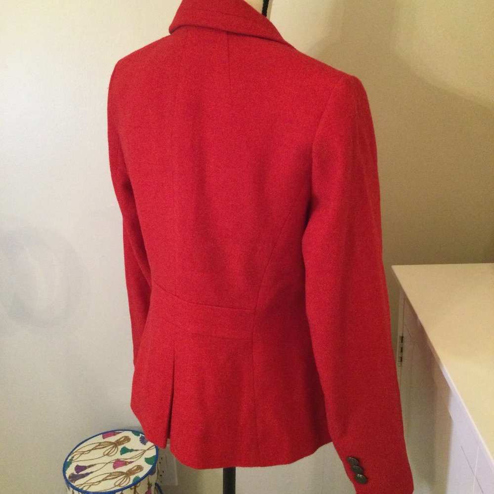 Talbots, Red Wool Blend Fitted Two-Button Blazer,… - image 4